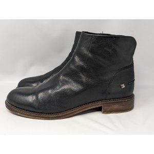 Franco Sarto Mens Ankle Boots Black Leather Size 10